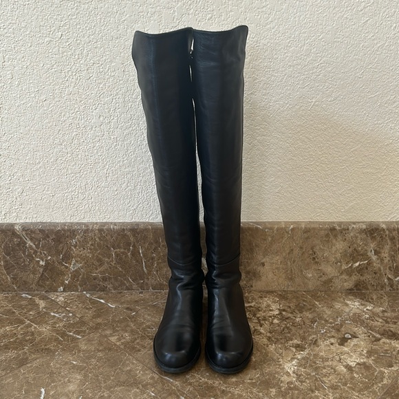 Stuart Weitzman Over-the-Knee 50/50 Boots Black Size 6 EUC - Picture 1 of 11